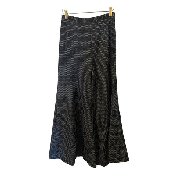 Vintage 1970s Bell Bottom Women’s Blue Polka Dot Pantsuit with Vest Cardigan XS - Picture 2 of 11